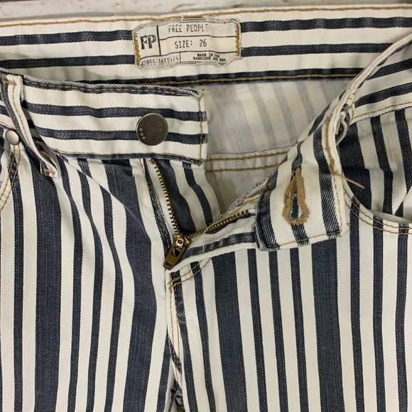 Free People Conductor Stripe low rise skinny pant jeans - Picture 5 of 10